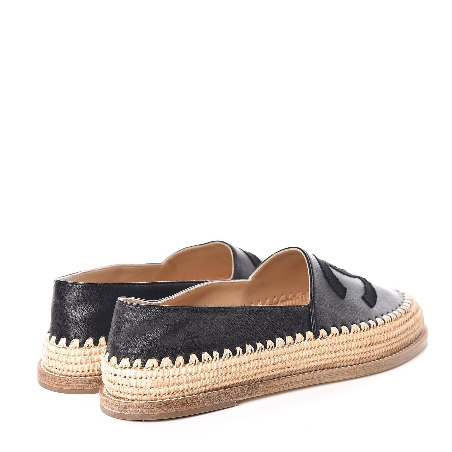 Chanel Lambskin Grosgrain CC Espadrilles 38 Black 4 of 8