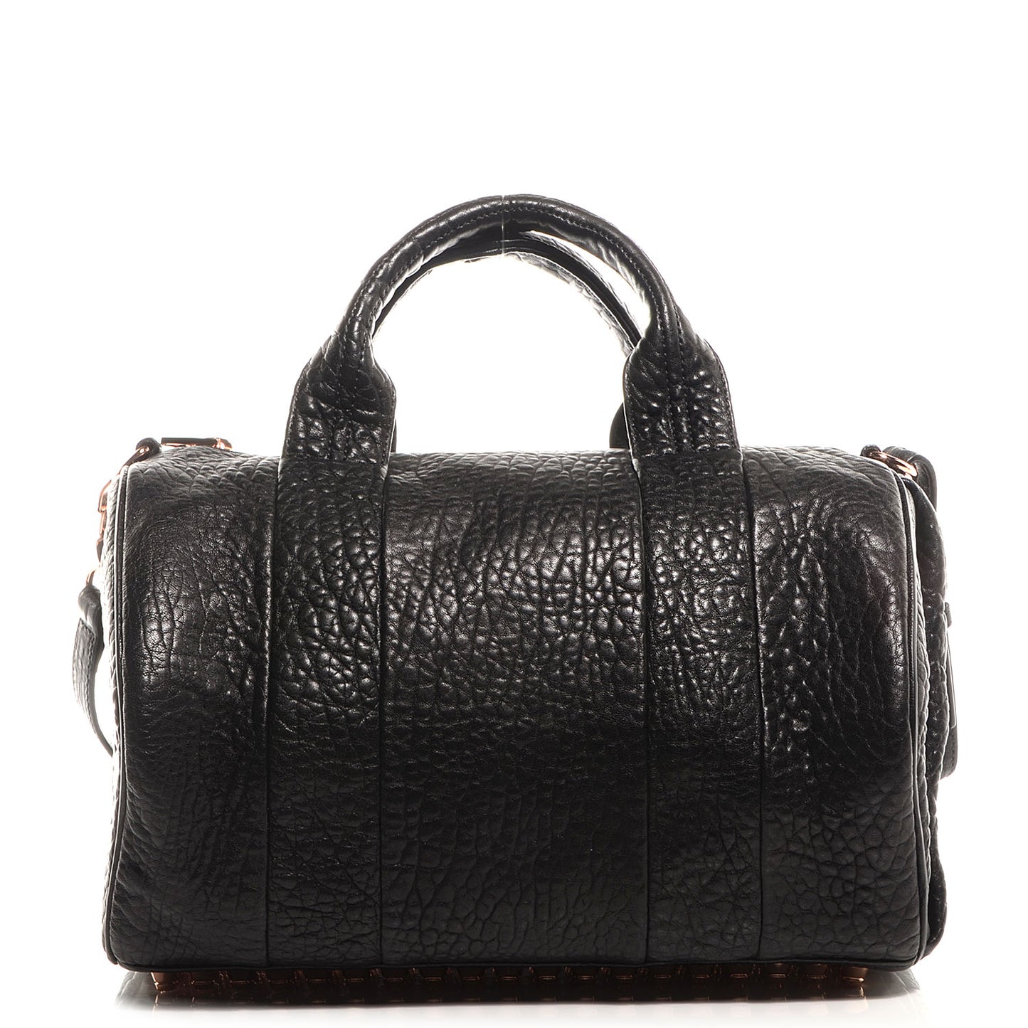 Pebbled Lambskin Rocco Black with Rose Gold Hardware