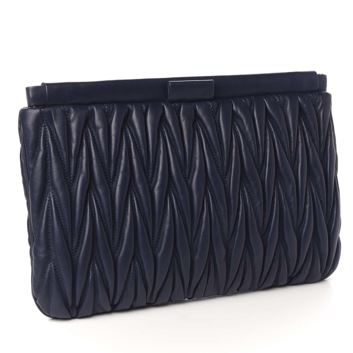 Miu Miu Nappa Matelasse Clutch Bleuette 2 of 9