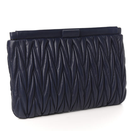 Miu Miu Nappa Matelasse Clutch Bleuette 2 of 9