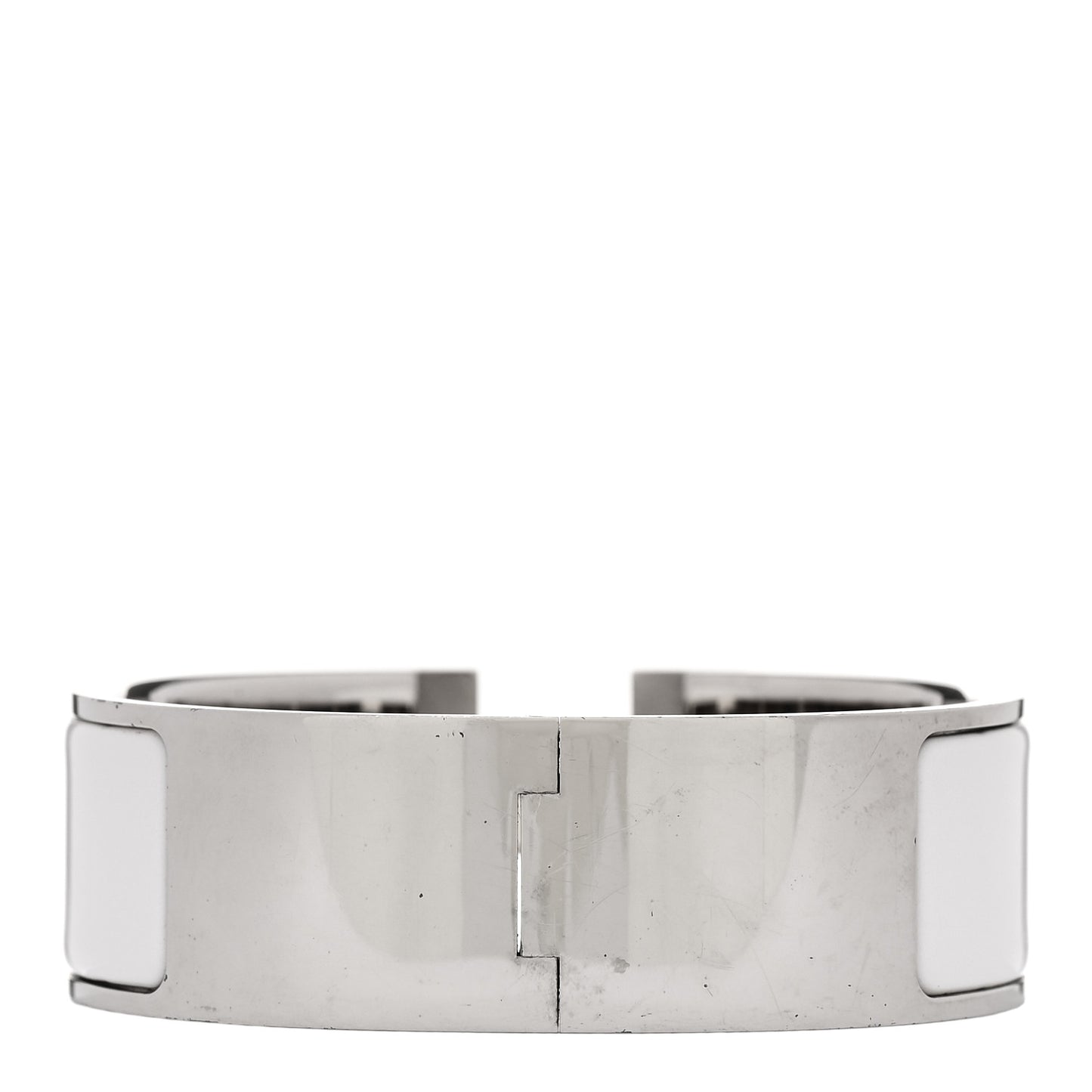 Enamel Wide Clic Clac H Bracelet PM White