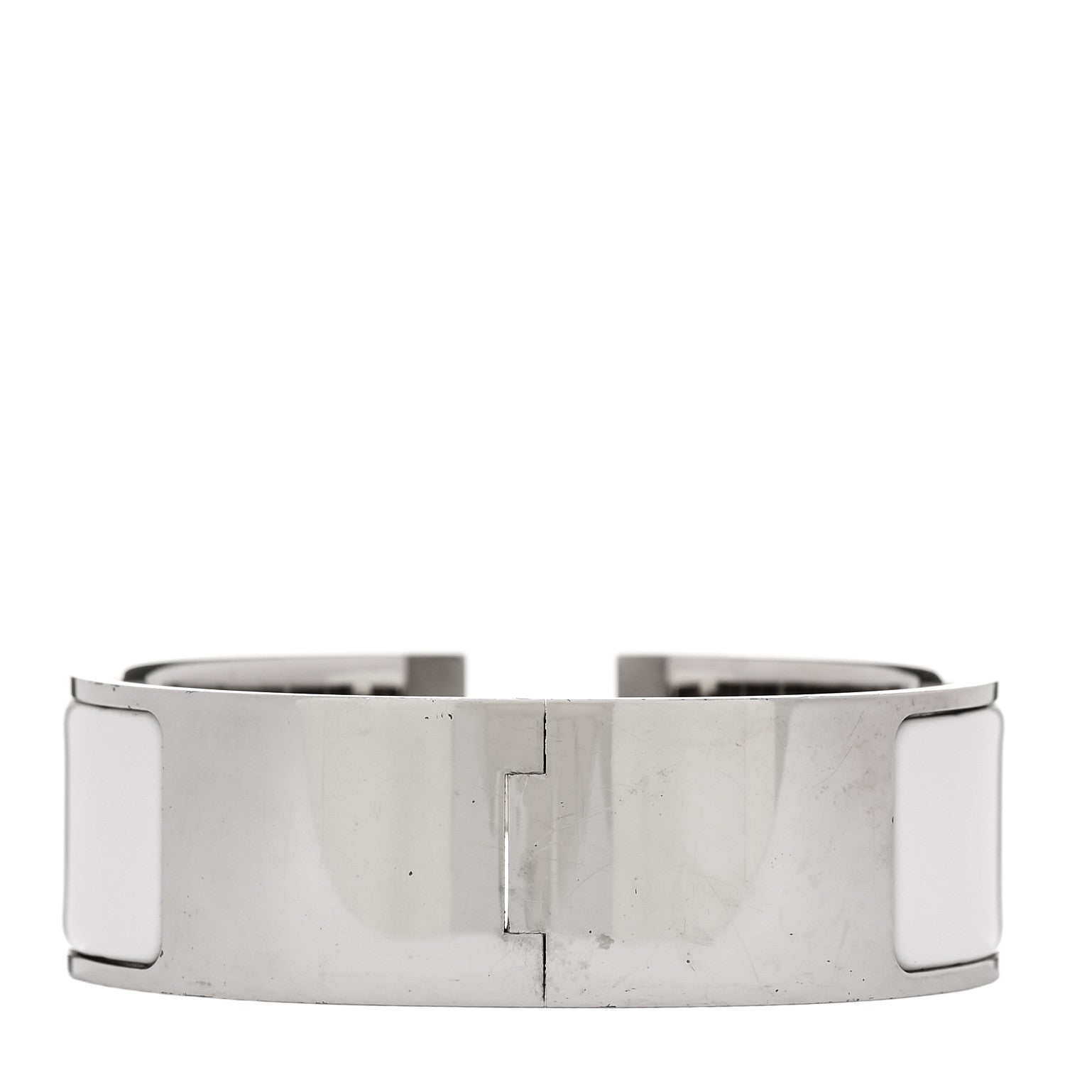 Hermes Enamel Wide Clic Clac H Bracelet PM White 2 of 3