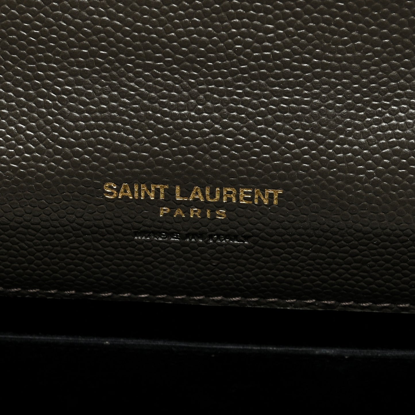 Grain De Poudre Matelasse Chevron Monogram Envelope Clutch Earth