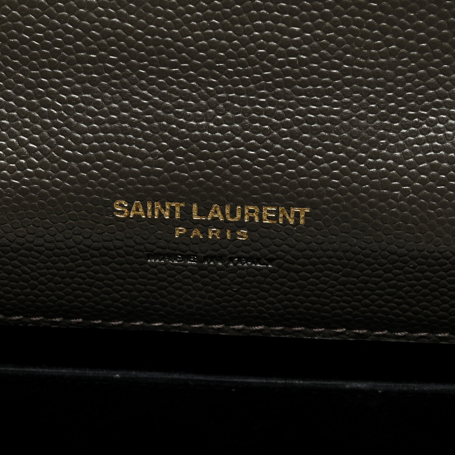 Saint Laurent Grain De Poudre Matelasse Chevron Monogram Envelope Clutch Earth 6 of 7