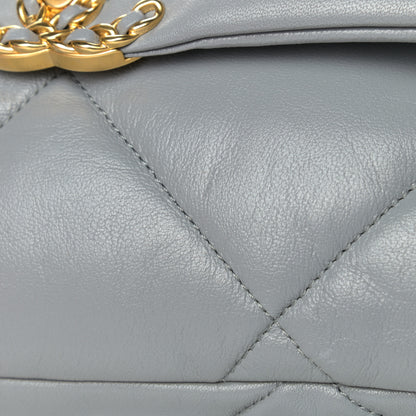 Chanel Lambskin Quilted Large Chanel 19 Flap Grey 13 of 13