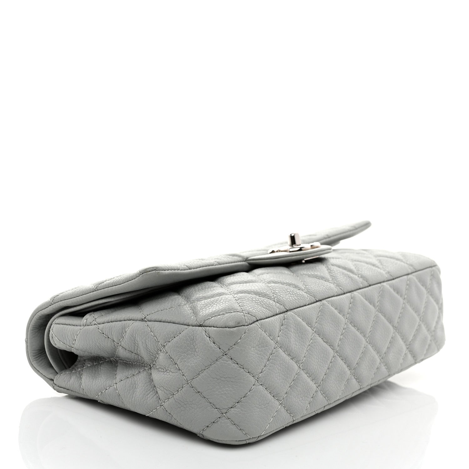 Chanel Washed Caviar Quilted Medium Double Flap Light Blue 4 of 10
