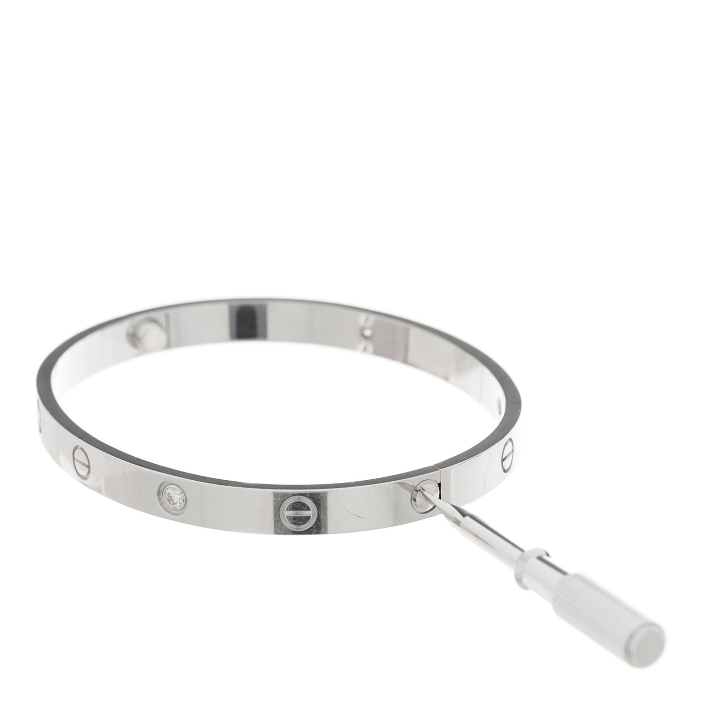18K White Gold 4 Diamond Love Bracelet 19