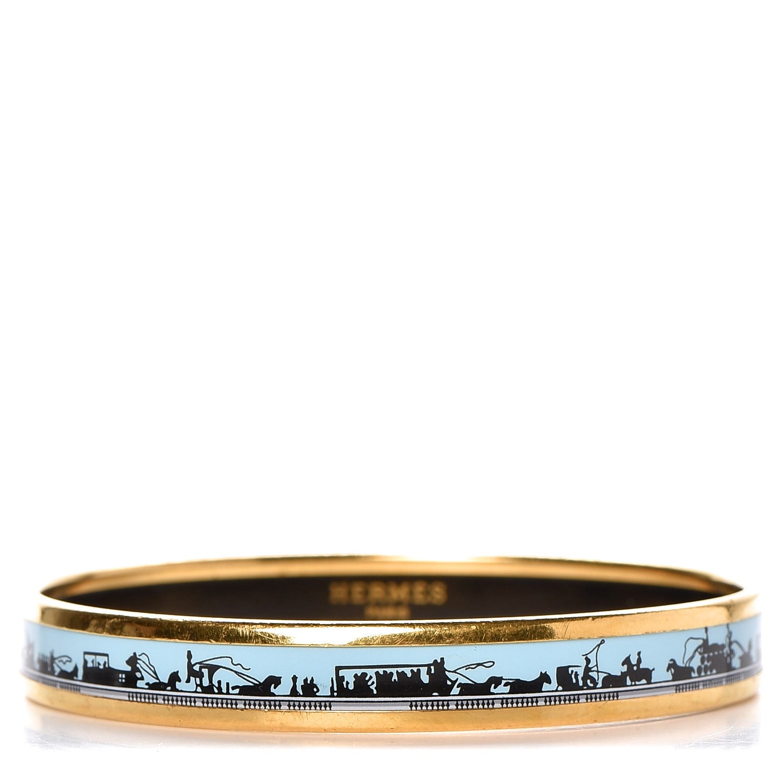 Hermes Enamel Printed Narrow Les Ponts De Paris Bracelet 65 1 of 5