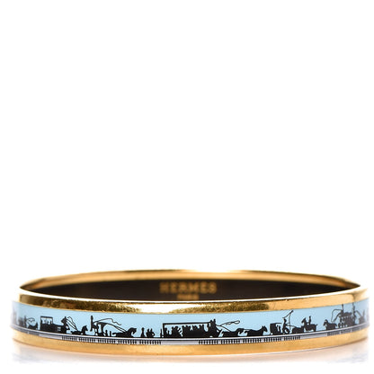 Hermes Enamel Printed Narrow Les Ponts De Paris Bracelet 65 1 of 5