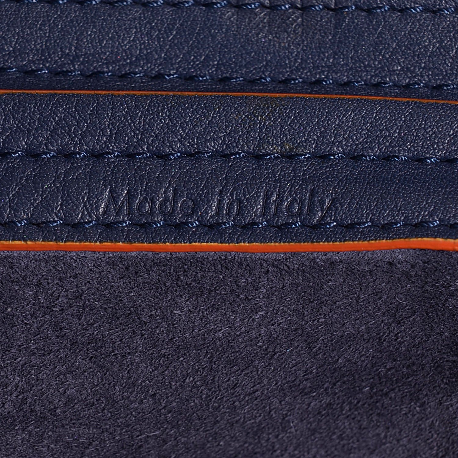 Celine Supple Calfskin Large Phantom Luggage Navy Blue Orange Trim 6 of 9