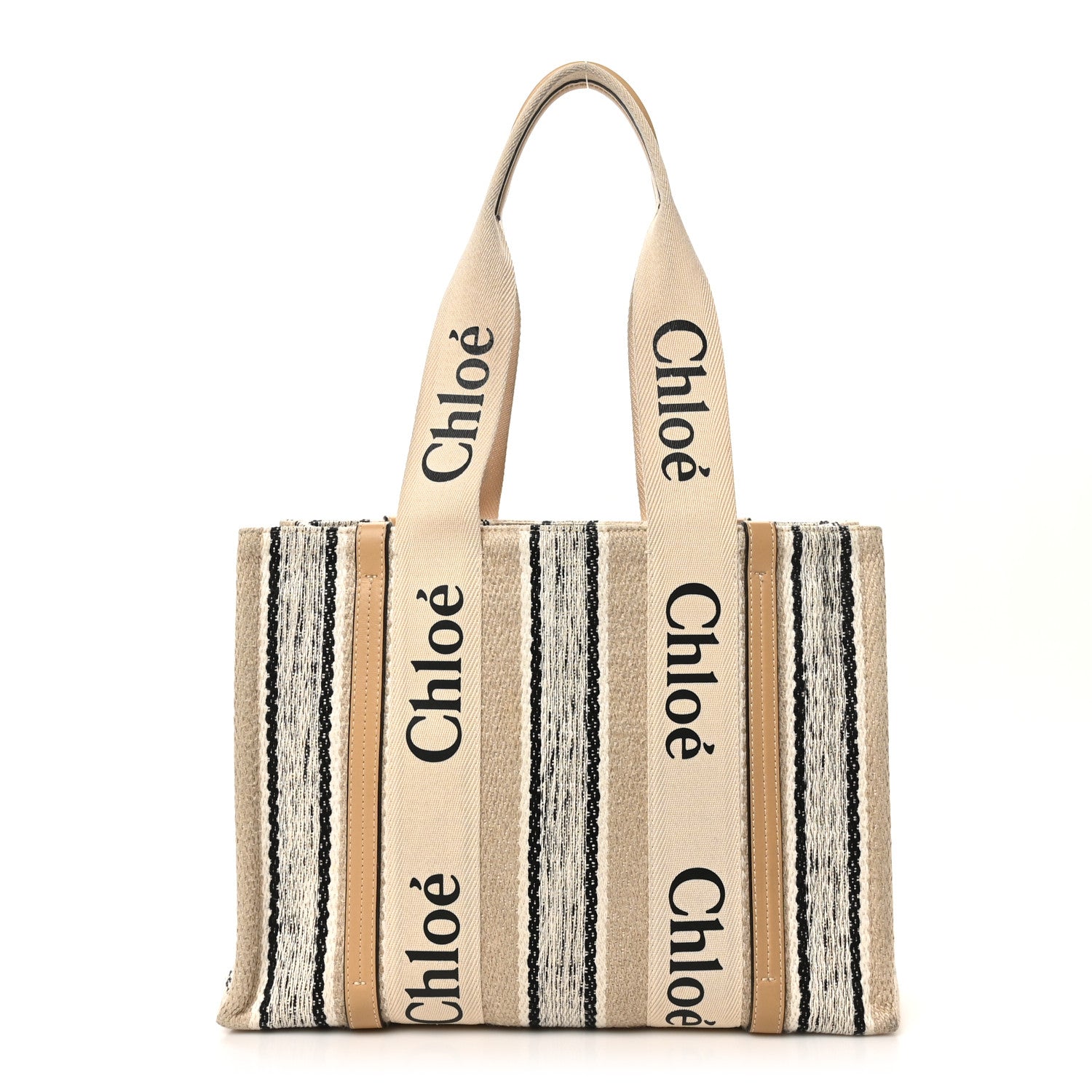 Chloe Knit Medium Woody Ribbon Tote Nude 1 of 10