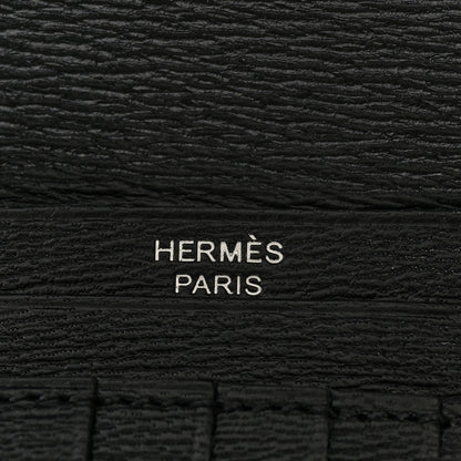 Hermes Shiny Alligator Bearn Compact Wallet Black 6 of 7