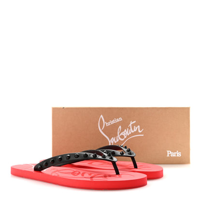 Christian Louboutin Rubber Spike Loubi Donna Flip Flop 41 Black Red 9 of 9