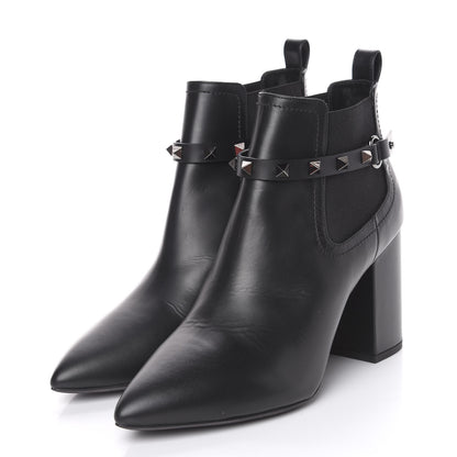 Valentino Garavani Calfskin Rockstud Chelsea 85mm Ankle Boots 39.5 Black 3 of 10