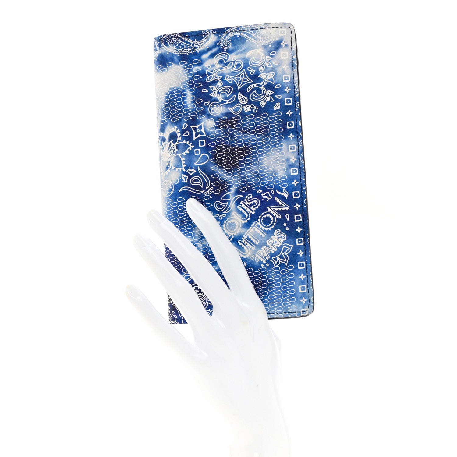 Louis Vuitton Cowhide Monogram Bandana Brazza Wallet Blue 2 of 7