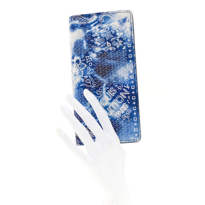 Louis Vuitton Cowhide Monogram Bandana Brazza Wallet Blue 2 of 7
