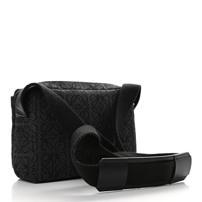 Loewe Jacquard Anagram Calfskin Military Messenger Bag Anthracite Black 3 of 8