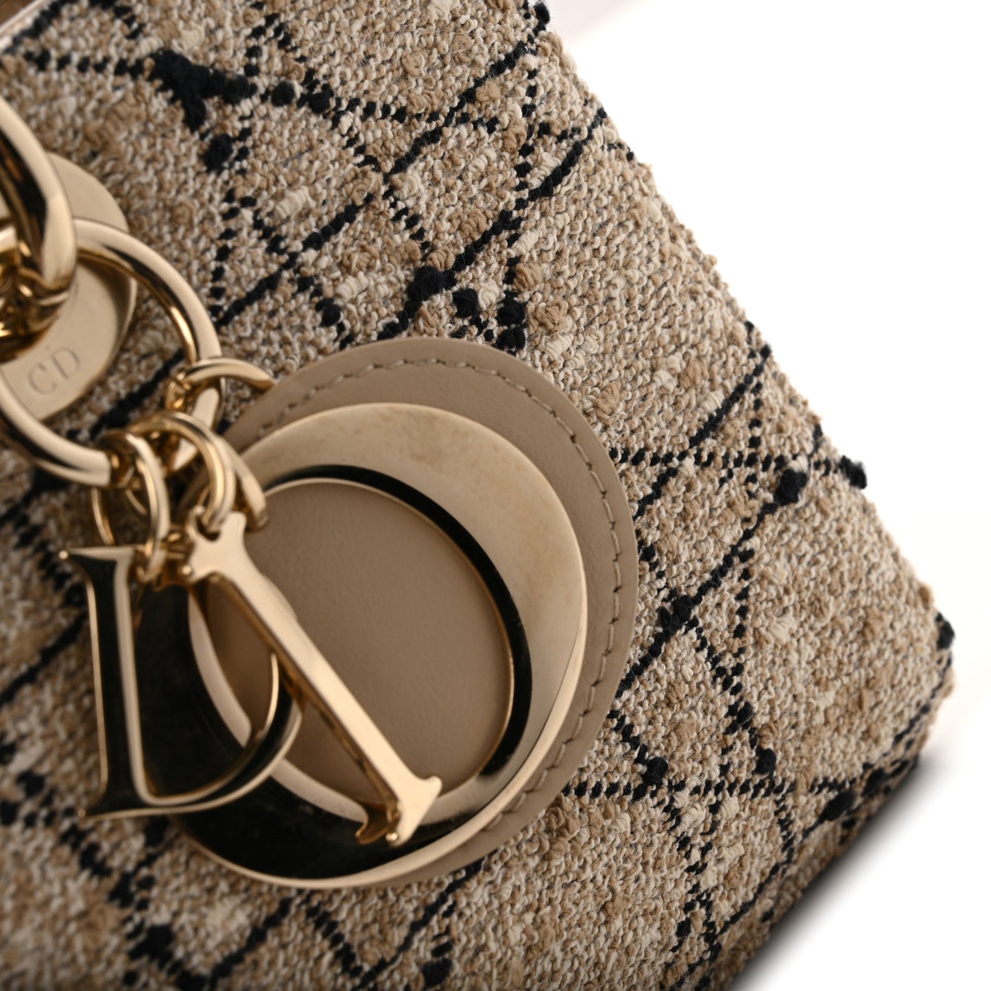 Tweed Cannage Medium Lady D-Joy Natural Black