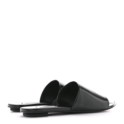 Prada Spazzolato Metal Triangle Logo 5mm Slide Sandals 39 Black 4 of 8