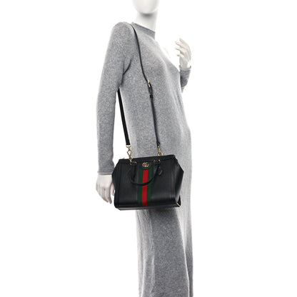 Gucci Textured Calfskin Web Small Ophidia Tote Bag Black 2 of 10