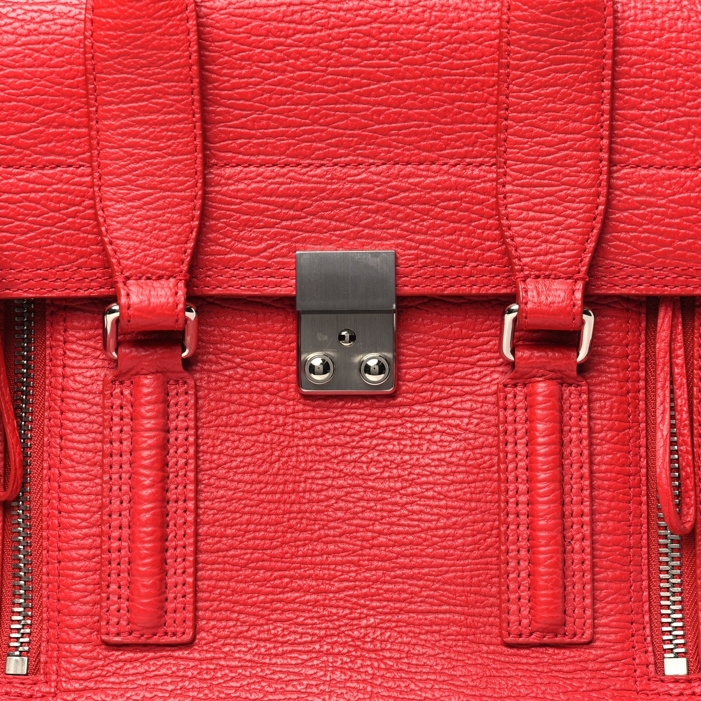 Textured Calfskin Medium Pashli Satchel Red
