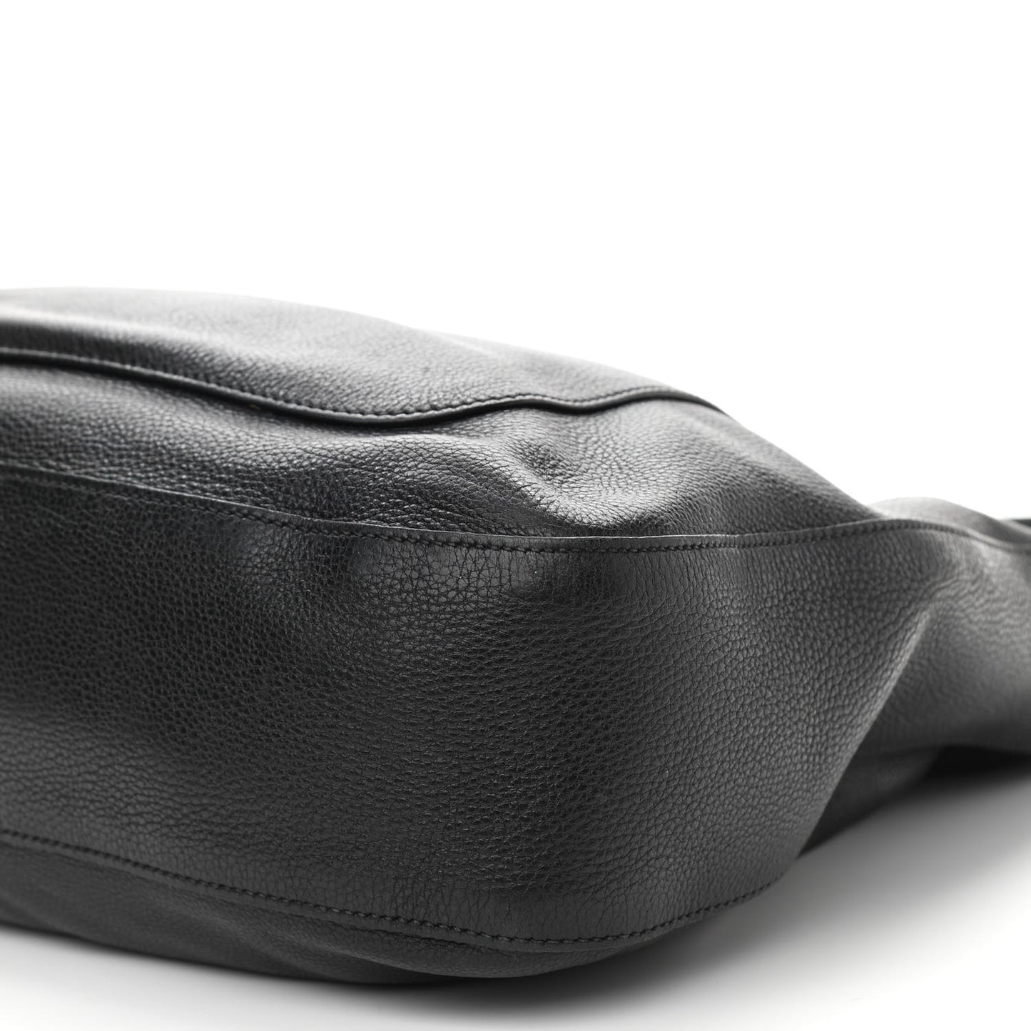 Vitello Daino Medium Pocket Hobo Bag Black
