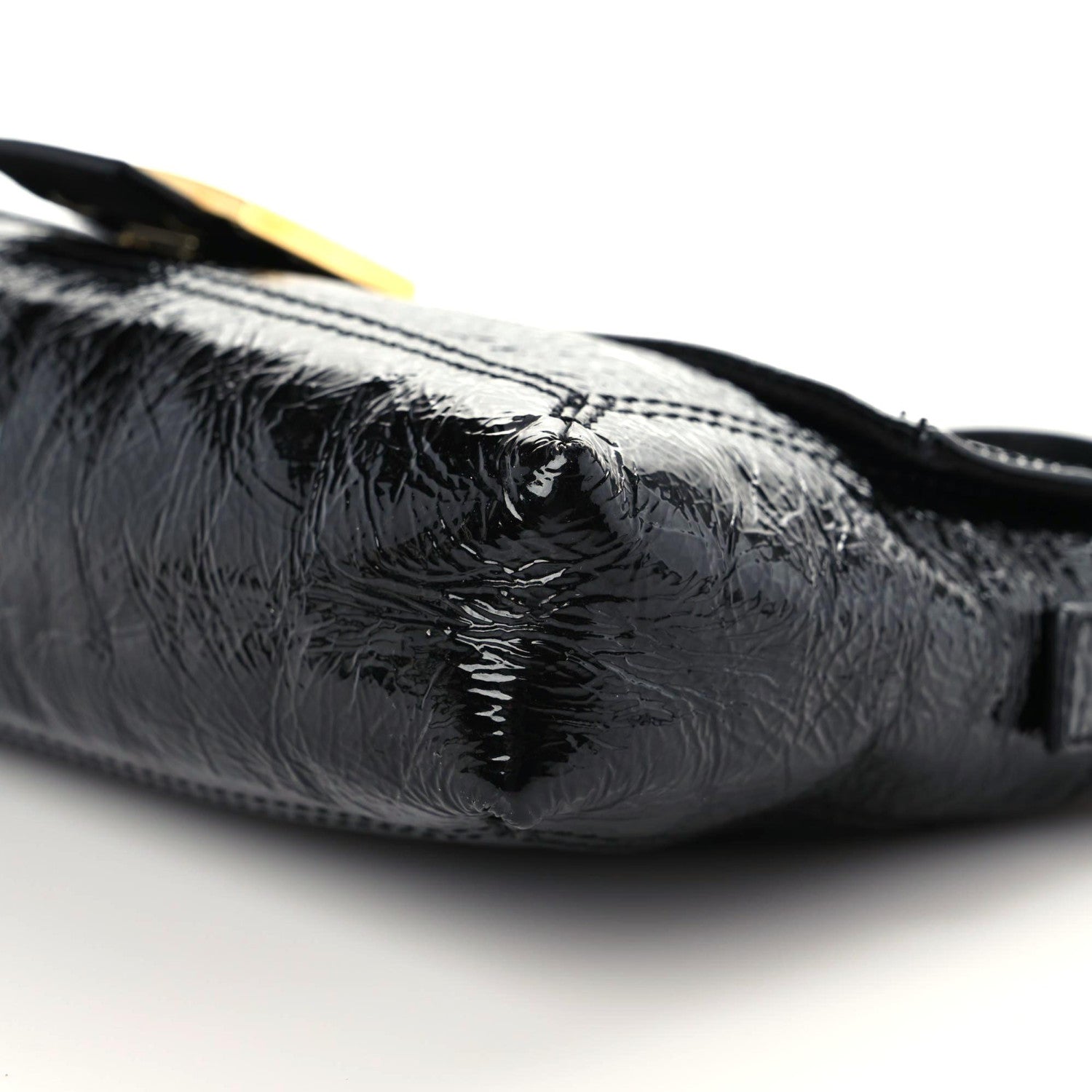 Fendi Vitello Naplak Medium Convertible Baguette Black 6 of 13