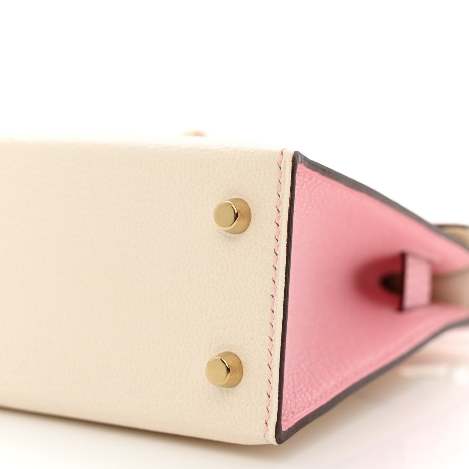 Hermes Chevre Mysore Horseshoe Mini Kelly Sellier 20 Nata Rose Sakura 9 of 10