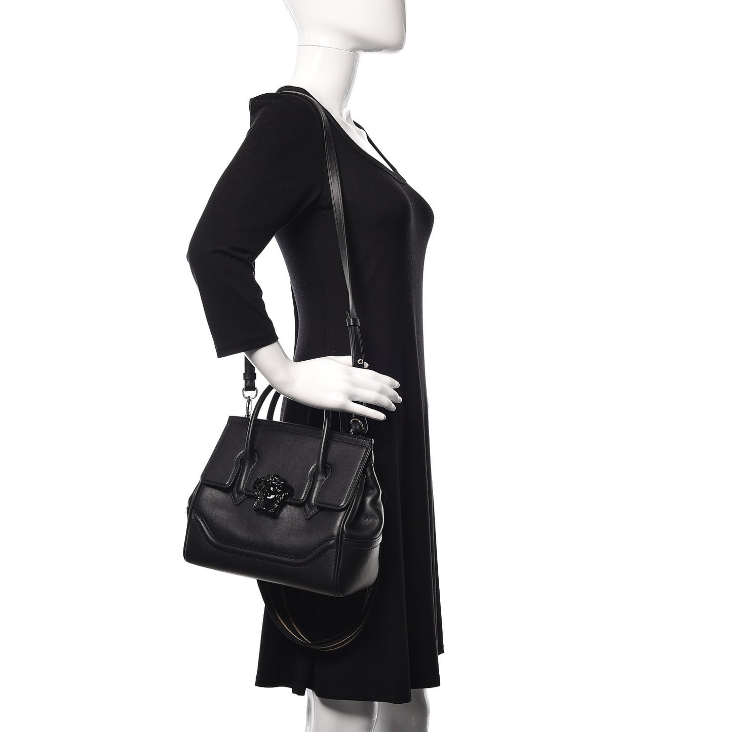 Calfskin Medium Palazzo Empire Bag Black