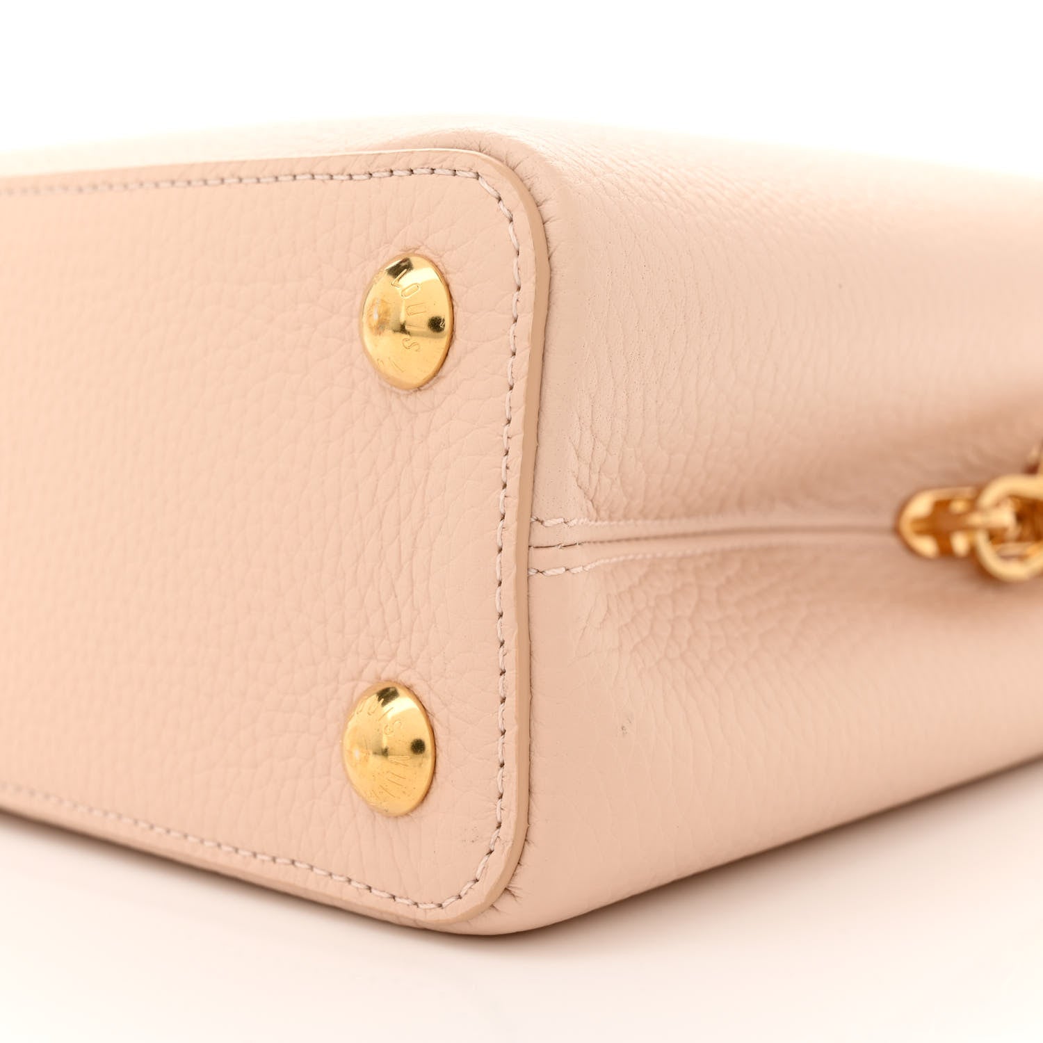 Louis Vuitton Taurillon Ostrich Capucines BB Powder Pink Beige 9 of 10