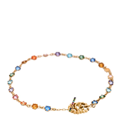 Gucci 18K Yellow Gold Multi Gemstone Double G Bracelet 1 of 3