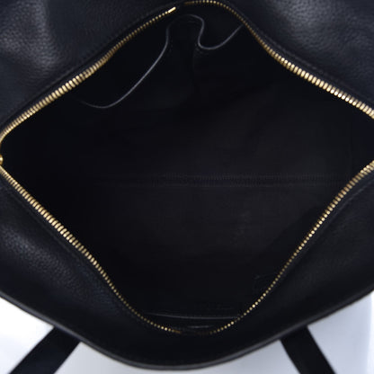Alexander McQueen Pebbled Calfskin Small Skull Padlock Zip Around Tote Black 6 of 9