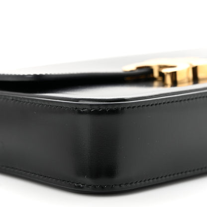 Celine Shiny Calfskin Triomphe Chain Shoulder Bag Black 9 of 10