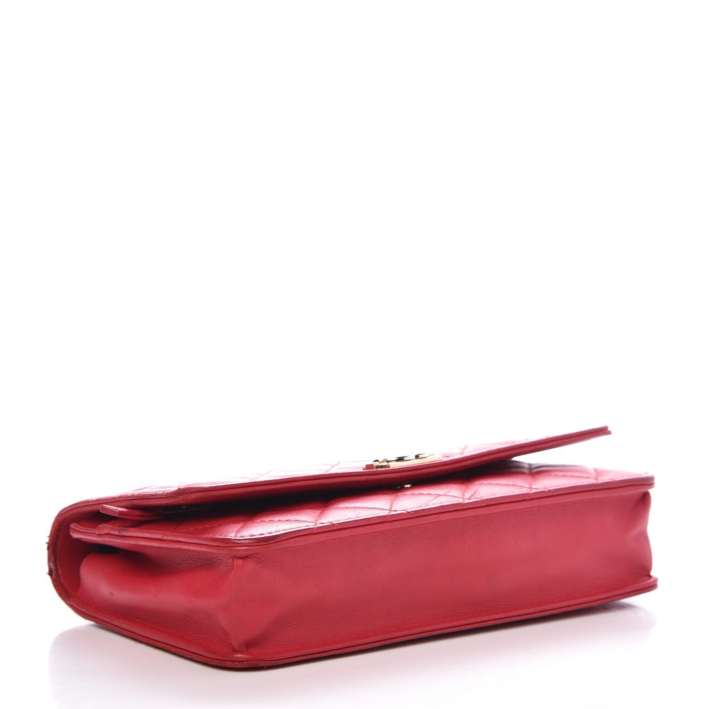 Lambskin Quilted Boy Wallet On Chain WOC Red