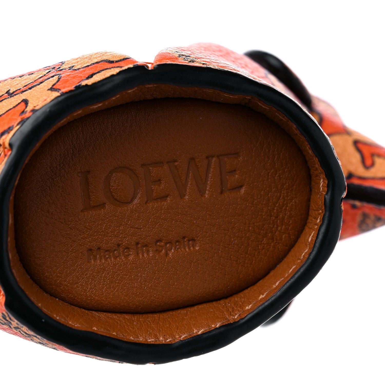 Loewe Calfskin Paula's Ibiza Elephant Coin Purse Bag Charm Key Holder Orange Multicolor 6 of 6