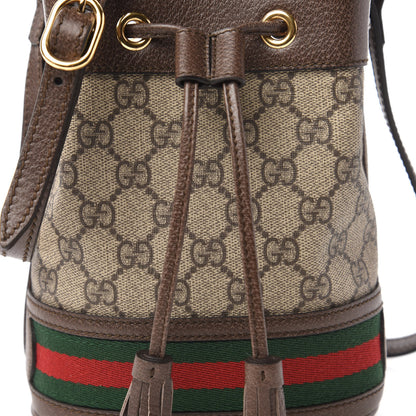Gucci GG Supreme Monogram Web Mini Ophidia Bucket Bag Brown 10 of 10