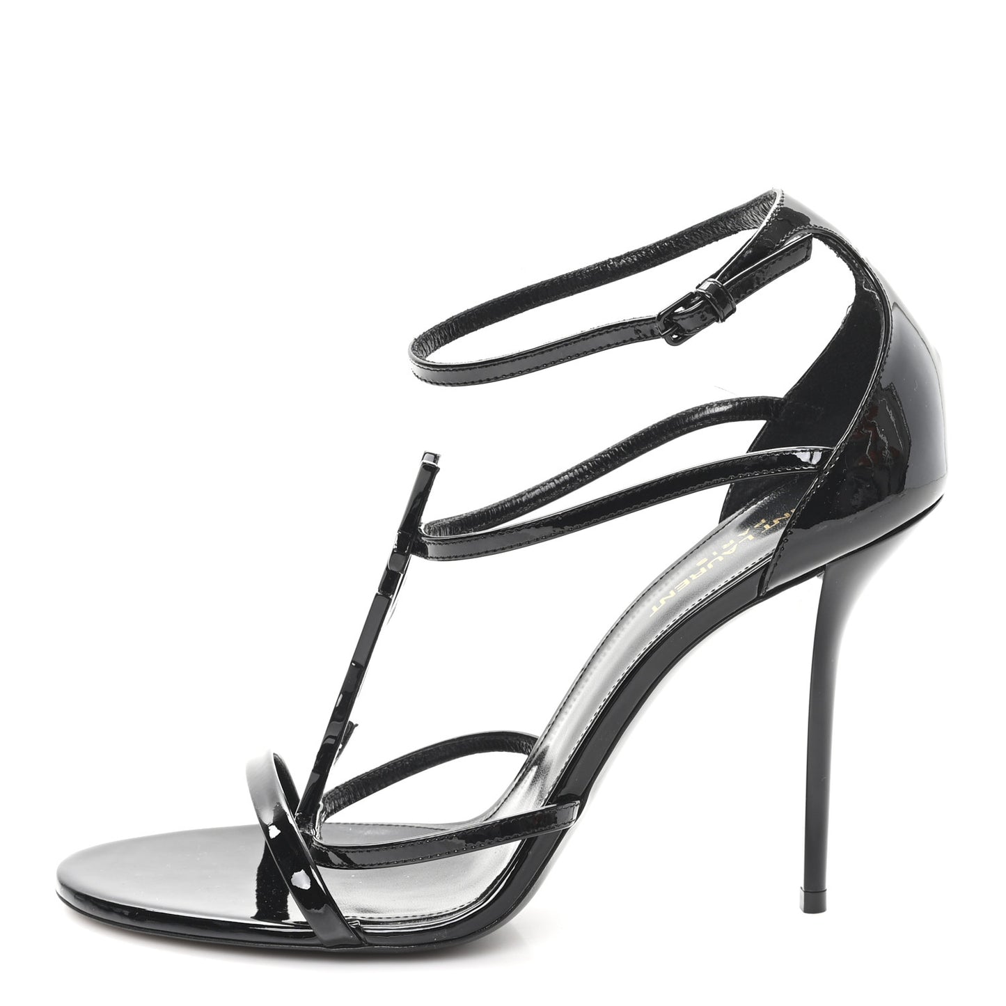 Vernice Chiffon Cassandra 100 Ankle Strap Sandals 41 Black