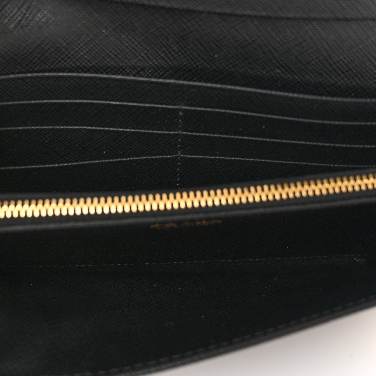 Prada Saffiano Metal Continental Flap Travel Wallet Black 6 of 8