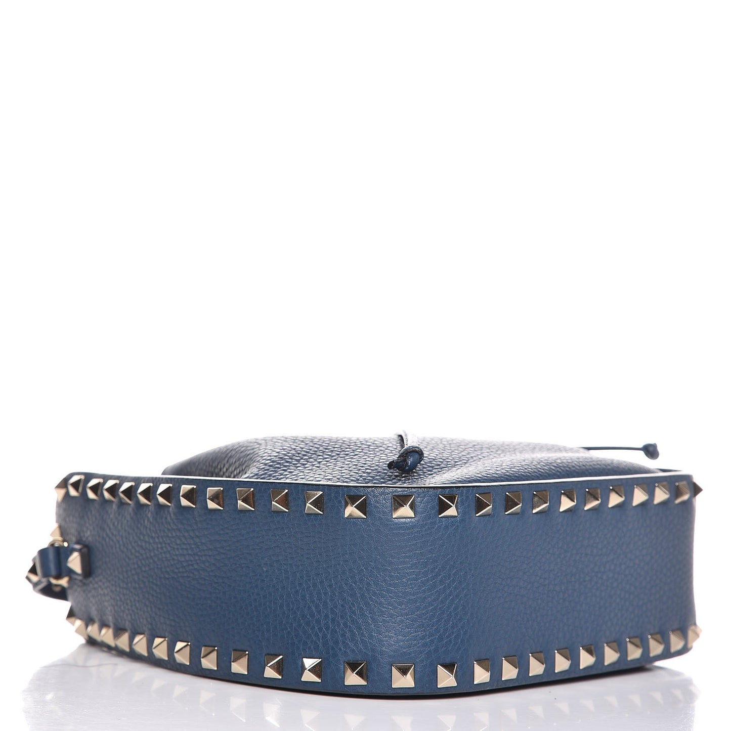 Alce Printed Calfskin Rockstud Bucket Bag Peacock