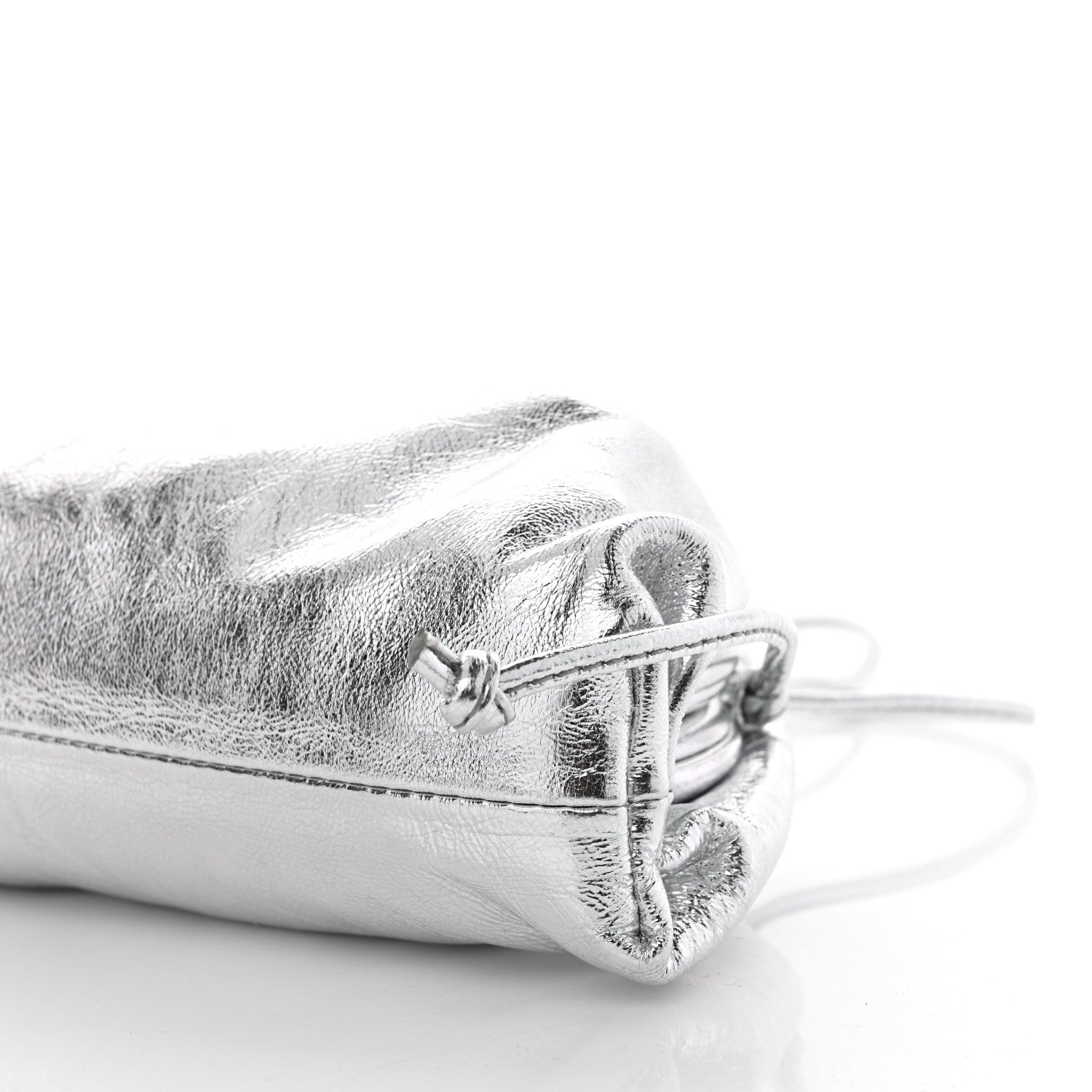 Bottega Veneta Metallic Calfskin The Mini Pouch Silver 10 of 10