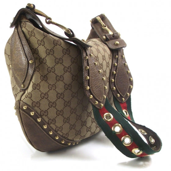 Gucci Monogram Studded Hobo 3 of 12