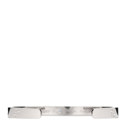 Cartier 18K White Gold 1 Diamond LOVE Cuff Bracelet 17 3 of 5