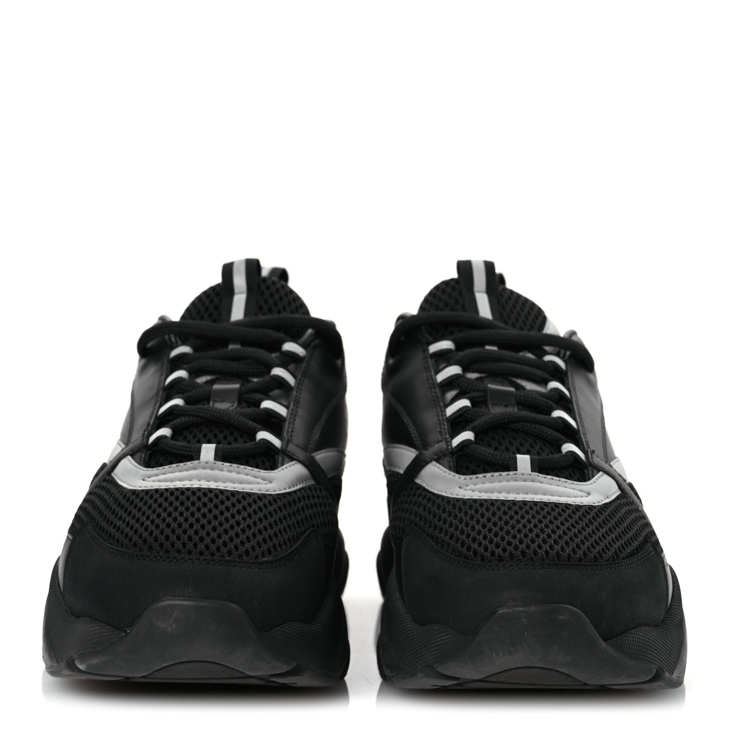 Technical Mesh Calfskin Mens B22 Sneakers 46 Black