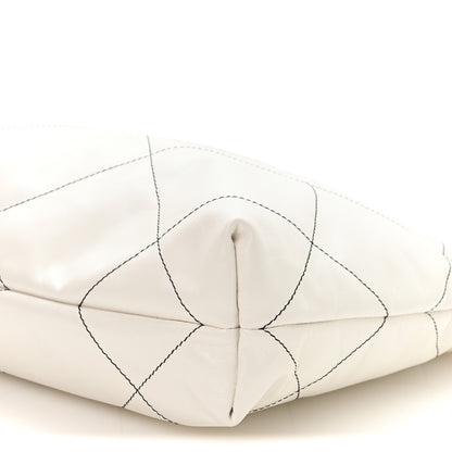 Chanel Shiny Calfskin Quilted Small Chanel 22 White Black 11 of 11