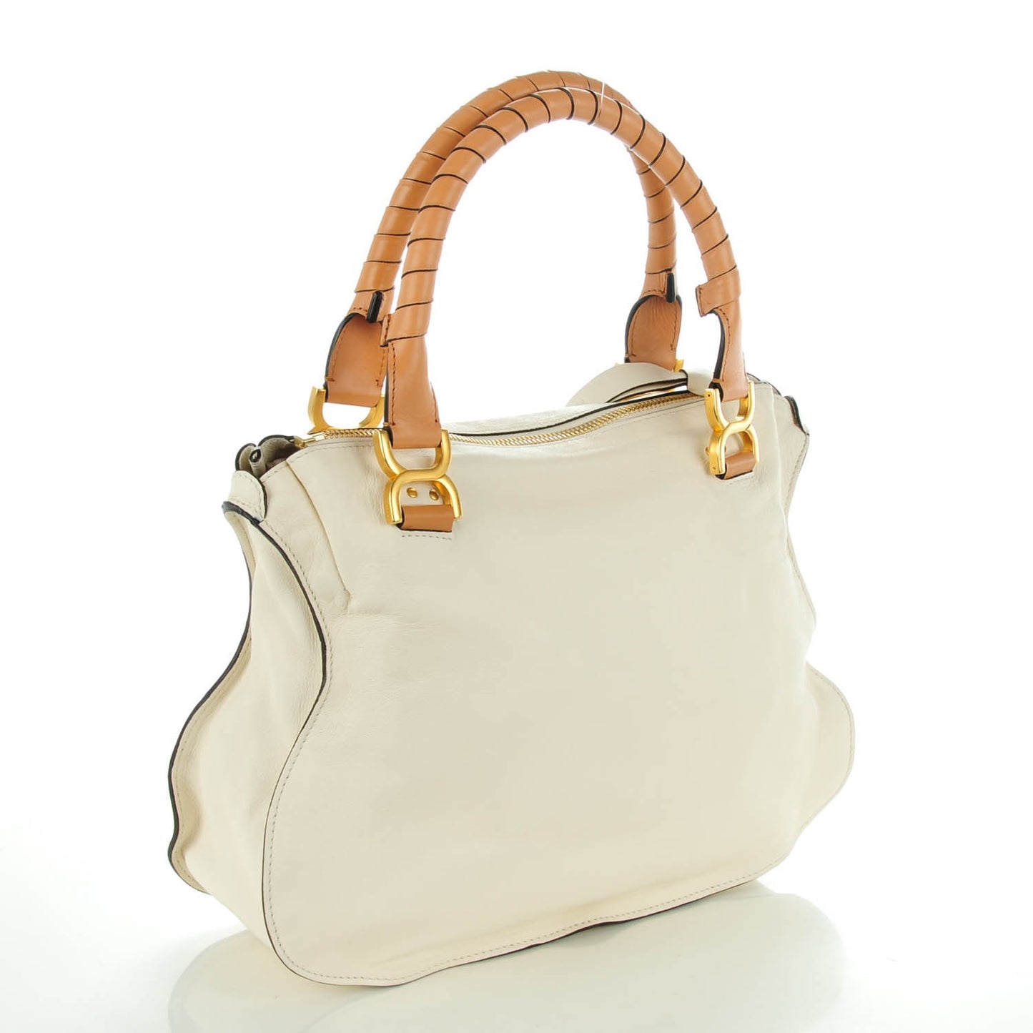 Calfskin Perforated Medium Marcie Animation Satchel Porcelain