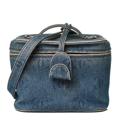 Chanel Denim Vanity Cosmetic Case Blue 1 of 19