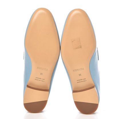 Hermes Goatskin Rivoli Mules 35 Bleu Ciel 5 of 9