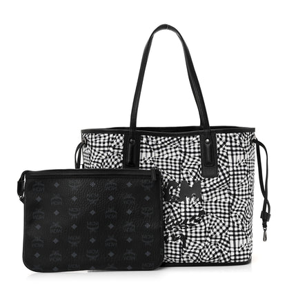 MCM Grained Calfskin Visetos Medium Liz Reversible Shopper Tote Black 1 of 18