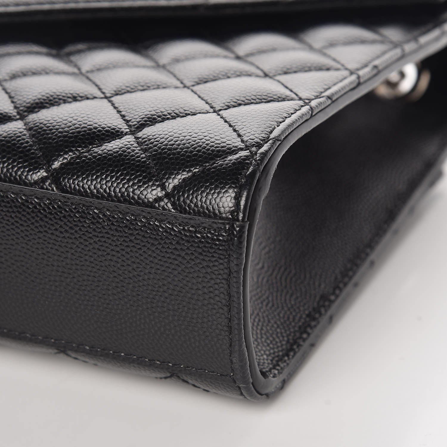 Saint Laurent Grain De Poudre Textured Mixed Matelasse Triquilt Medium Monogram Satchel Black 10 of 10