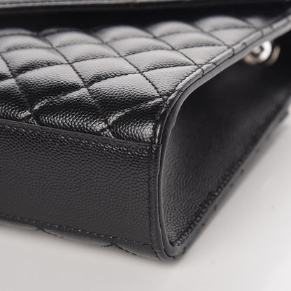 Saint Laurent Grain De Poudre Textured Mixed Matelasse Triquilt Medium Monogram Satchel Black 10 of 10
